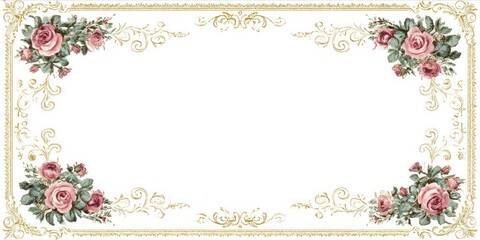 Elegant Roses Frame: Vintage Charm