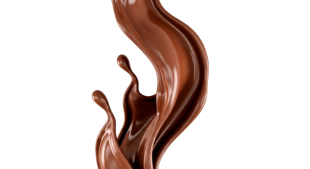 A decadent swirl of rich melted chocolate cascading down with intense fluid motion and dark