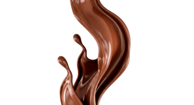 A decadent swirl of rich melted chocolate cascading down with intense fluid motion and dark