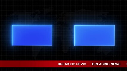 futuristic breaking news opener with 3d badge. 3d breaking news intro animation with global cyber earth background. breaking news template intro with 3d text and spinning earth for tv broadcast.