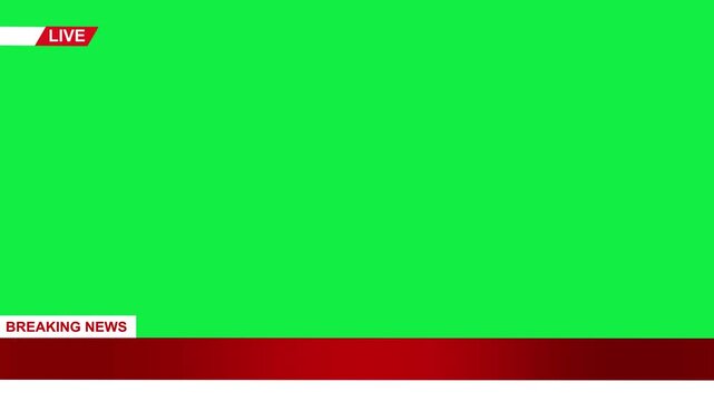modern breaking news lower third backdrop for live tv updates. green screen breaking news lower third overlay for broadcast footage. breaking news lower third live banner with green screen background.