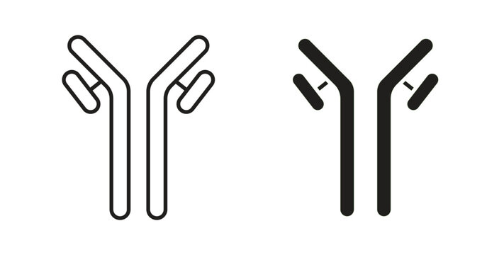 Antibody icon line and filled style suitable for web and mobile application