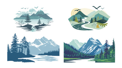 Trendy nature-inspired graphic design with organic shapes and modern aesthetic