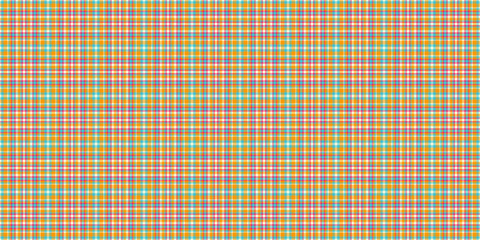 Vibrant plaid pattern with warm orange, cool teal,  soft white hues. Perfect for backgrounds, textures, or textile designs.  Adds a cheerful, retro touch.