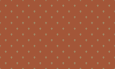 Elegant fleurdelis pattern in muted terracotta and gold.  Perfect for background, textile design, or wallpaper.