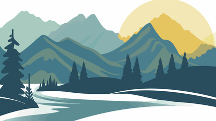 Trendy nature-inspired graphic design with organic shapes and modern aesthetic