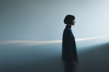 digital shadow of person analyzing behavior and predicting mistakes powered by emotional intelligence