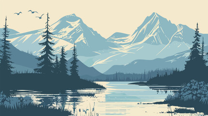 Trendy nature-inspired graphic design with organic shapes and modern aesthetic