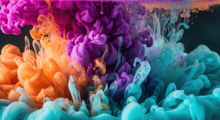 Colorful swirling patterns of ink in water create a stunning visual display of motion and texture