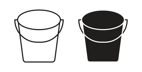 Bucket icon line and filled style suitable for web and mobile application