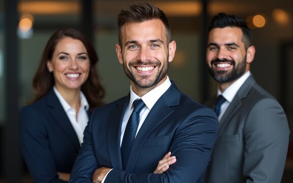 About us. Successful mature businessman corporate top manager bank department director stand in front of diverse ambitious business experts team proud of leading international professional workforce