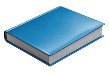 Blue hardcover book isolated on a transparent background 1