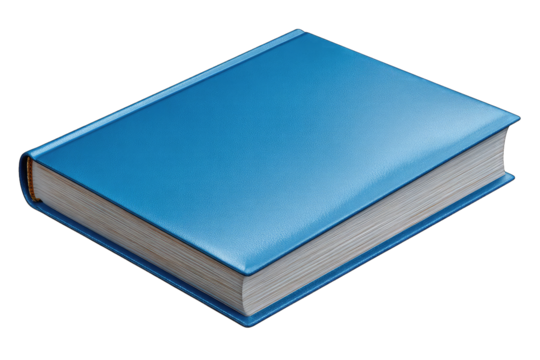 Blue hardcover book isolated on a transparent background 1
