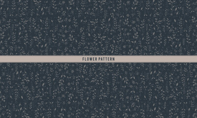 Elegant Monochrome Botanical Vector Repeat Background