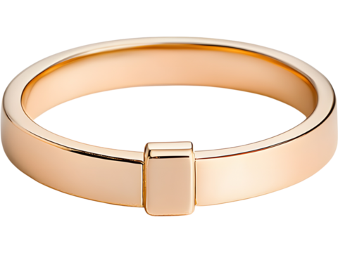 Gold wedding ring isolated on transparent background. Perfect for jewelry, marriage, and luxury design.