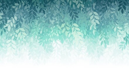 Soft Foliage Backdrop: A delicate depiction of leafy foliage in varying shades of blue, the gentle composition evoking a sense of tranquility. 