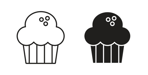 Cupcake icon line and filled style suitable for web and mobile application