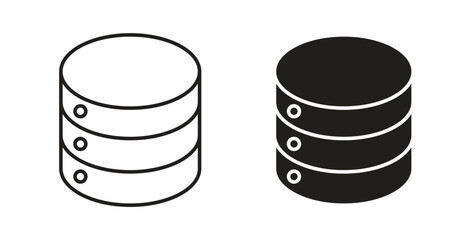 Database icon line and filled style suitable for web and mobile application