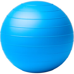 Fototapeta premium Blue balance exercise ball isolated on transparent background. Ideal for gym, pilates, and yoga design projects.