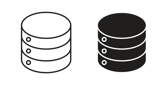 Database icon line and filled style suitable for web and mobile application