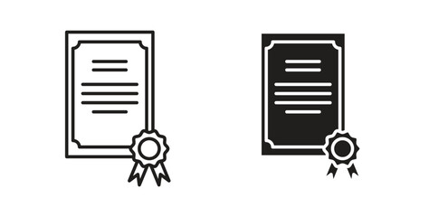 Diploma icon line and filled style suitable for web and mobile application