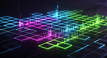 Fototapeta premium Modern digital abstract 3D background with clean copy space, based on advanced Generative AI