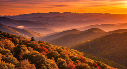 sunset in the mountains