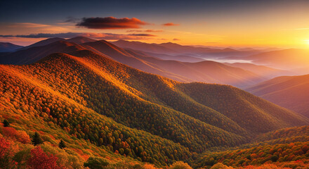 sunrise in the mountains