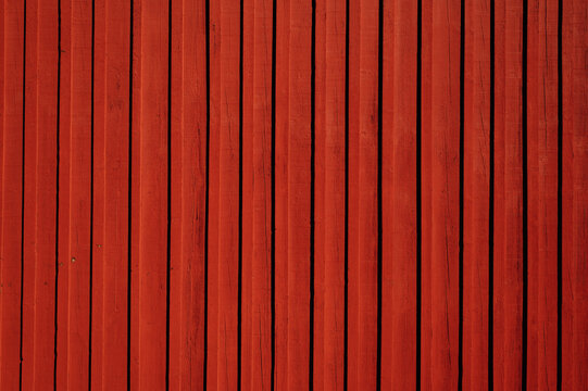 Background wall of wooden boards painted in red