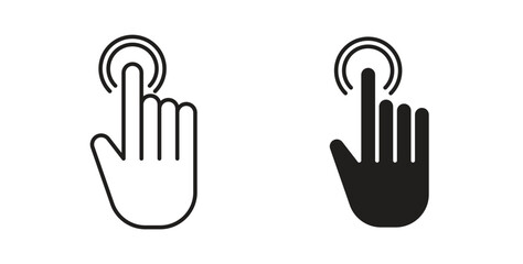 Obraz premium finger tap icon line and filled style suitable for web and mobile application