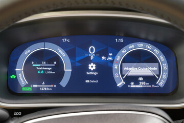 A car dashboard at parking mode
