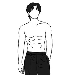 Fototapeta premium ​ Contemporary Male Body Line Art 