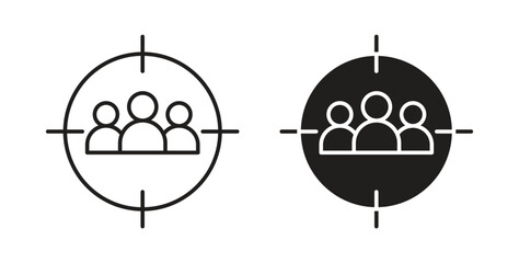 Focus group icon line and filled style suitable for web and mobile application