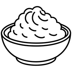 Bowl of mashed potatoes, simple design