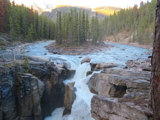 sunwapta falls waterfall