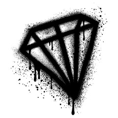 Diamond graffiti with black spray paint. vector illustration