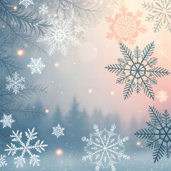 An abstract Christmas background featuring delicate golden ornaments