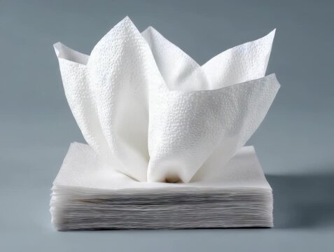 Creative napkin folding to make a beautiful flower shape for table decoration