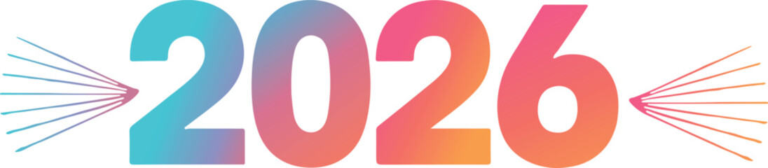 2026 typography logo vector art and illustration