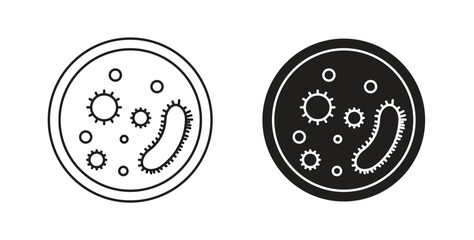 Microorganism icon line and filled style suitable for web and mobile application