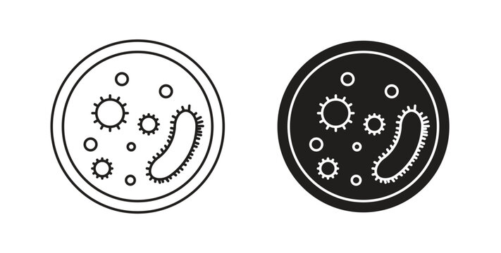 Microorganism icon line and filled style suitable for web and mobile application