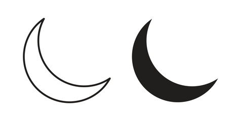 Moon icon line and filled style suitable for web and mobile application © Annimo