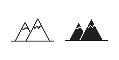 Mountain icon line and filled style suitable for web and mobile application