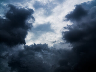 Fototapeta premium Cloud storm sky dark rain lightning thunder stormy typhoon nature light scene rainy atmosphere damage effect carbon dioxide dust air pollution 2.5 Pm, texture nature windstorm weather skyscape.