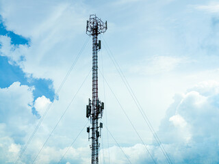 Telephone signal tower cell digital communication internet technology global concention mobile phone telecomunication data business industrial.