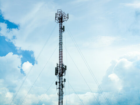 Telephone signal tower cell digital communication internet technology global concention mobile phone telecomunication data business industrial. - Powered by Adobe
