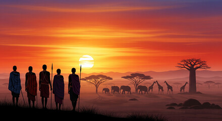 silhouette of a man standing on a sunset