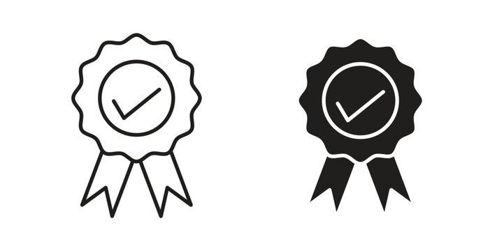 Rosette icon line and filled style suitable for web and mobile application