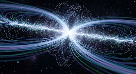 Abstract representation of a cosmic energy explosion with swirling light patterns.
