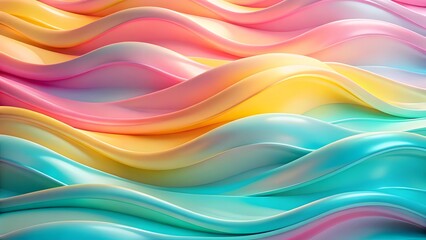 Colorful abstract waves featuring vibrant pastel hues and smooth flowing lines